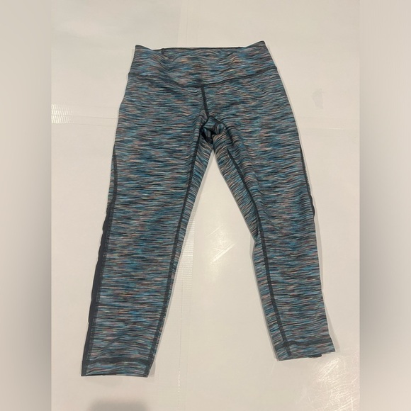 Zella Cropped Leggings Women’s Small Heathered Mesh Multicolored - Picture 1 of 9
